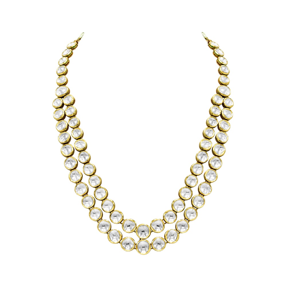 Double-Line Ivory Polki Necklace